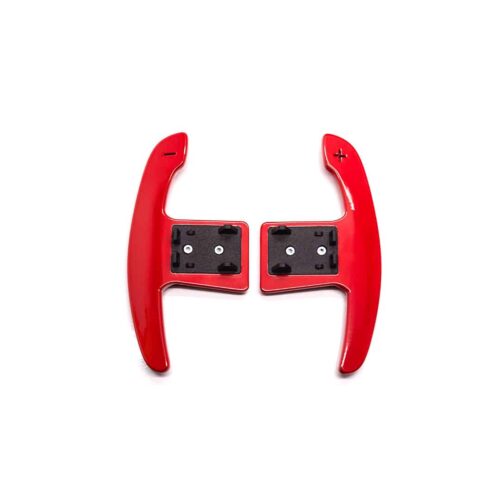 PaddleShifterz Gloss red aluminium paddle shifters for BMW G Series and Toyota Supra - top view shot