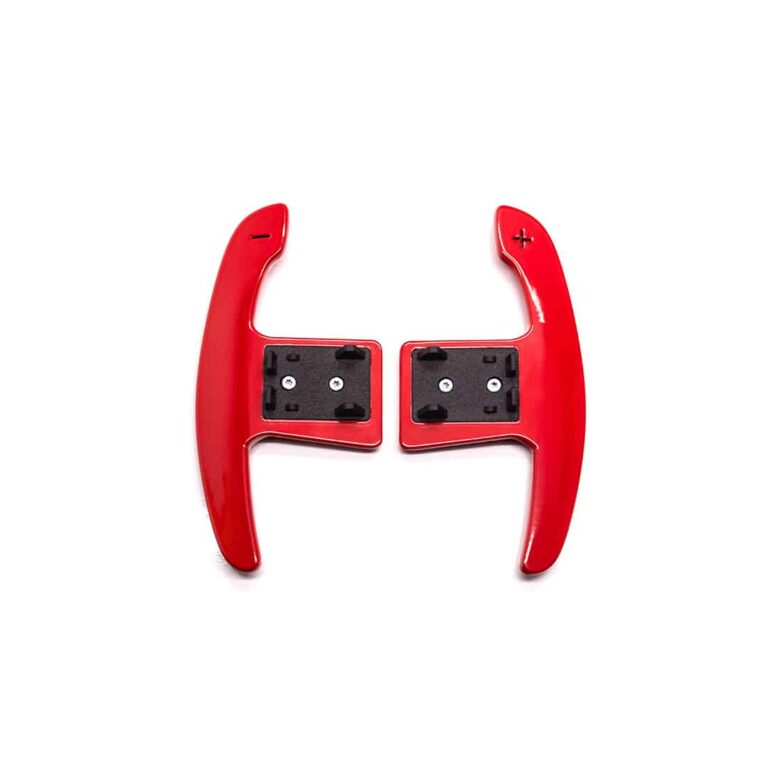 PaddleShifterz Gloss red aluminium paddle shifters for BMW G Series and Toyota Supra - top view shot