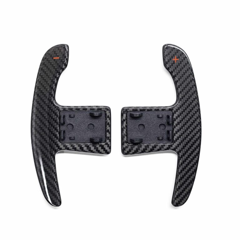 PaddleShifterz carbon fiber paddle shifters for G series and Toyota Supra photographed from the top
