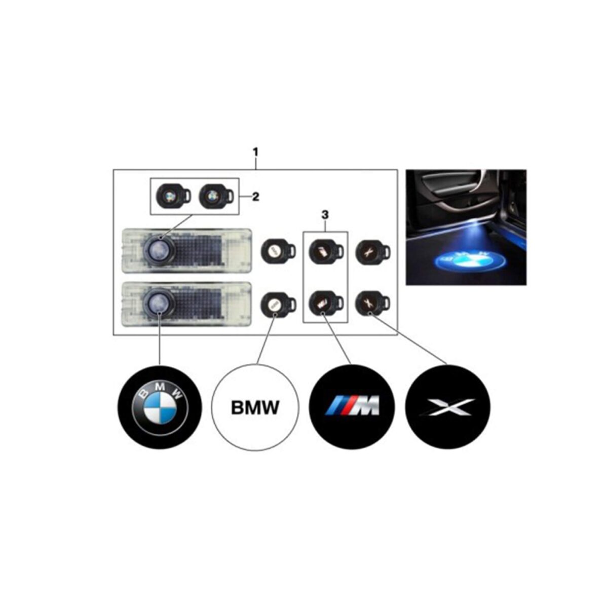 PaddleShifterz-BMW-LED-Türbeleuchtungs-Projektor-Kit