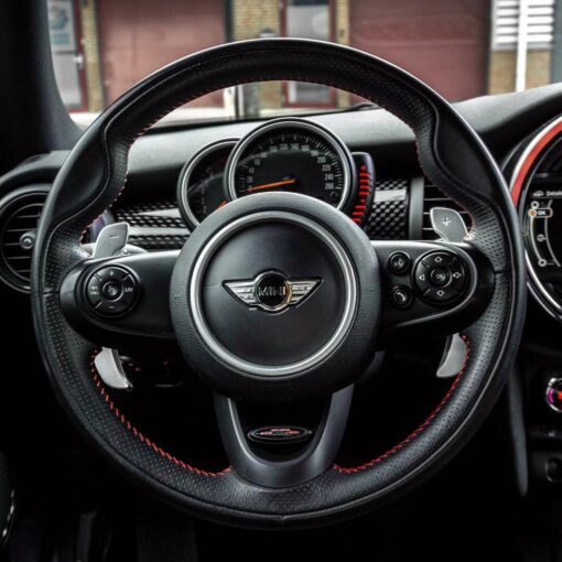 aluminium MINI paddle shifters in a MINI Cooper F54 model
