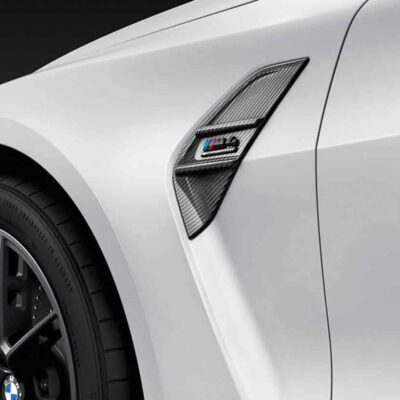 Alternative view of OEM BMW M Performance carbon fiber side gills G Series M4