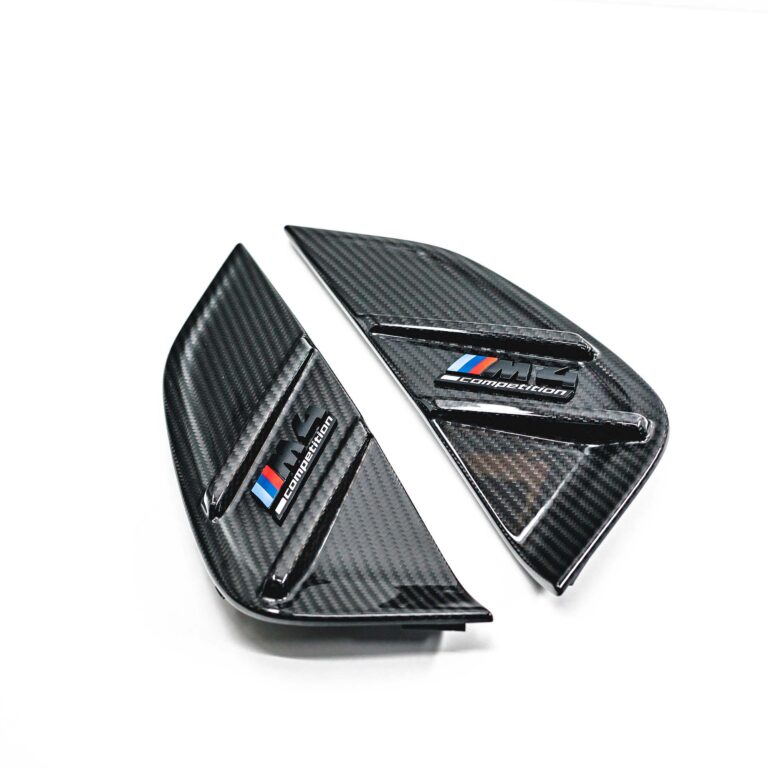 OEM BMW M Performance carbon fiber side gills for the BMW G82 M4 to enhance the look of your BMW - photographed both gills