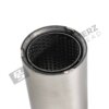 Close up shot of the rear of the OEM BMW M Performance Tailpipe Titanium - F8X - 18302358111