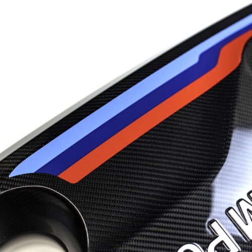 Close up view of OEM BMW M Performance Carbon Engine Cover - 11122413815