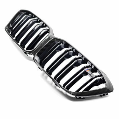 Genuine BMW M Performance Carbon fiber front grille for BMW F87 M2 Competition shown on a white background 51712453944