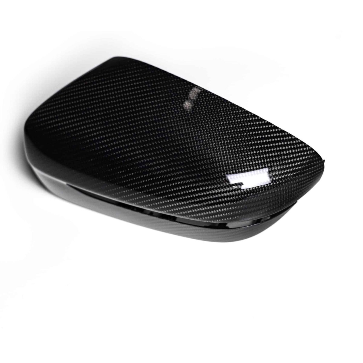 OEM BMW M Performance carbon fiber mirror caps 51162466669 51162466670 photographed from the top