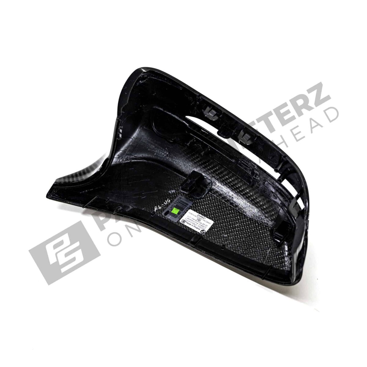 Bottom view of the OEM BMW M Performance Carbon fiber Mirror caps - 51162446821