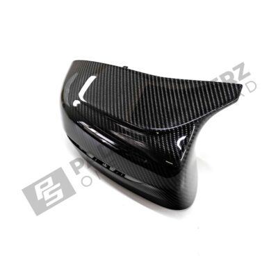 Front side view of the OEM BMW M Performance Carbon fiber Mirror caps - 51162446822