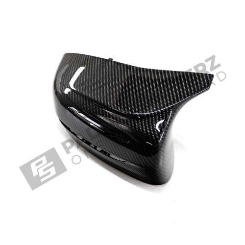 Front side view of the OEM BMW M Performance Carbon fiber Mirror caps - 51162446822