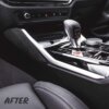 A picture of OEM BMW M Performance alcantara knee pads for BMW installed in a BMW G87 M2 - after shot