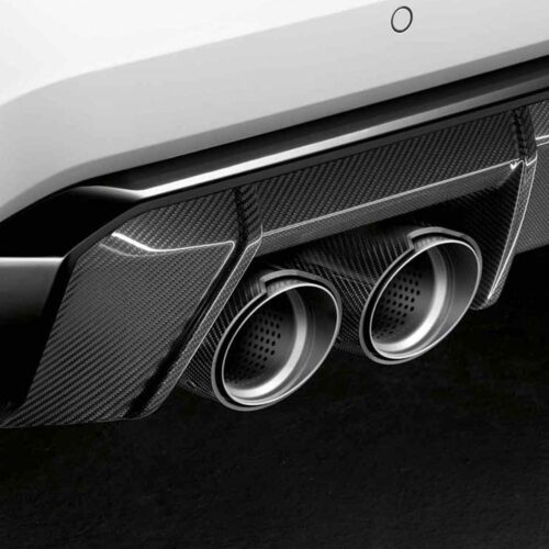 OEM BMW M Performance carbon fiber, titanium exhaust tips