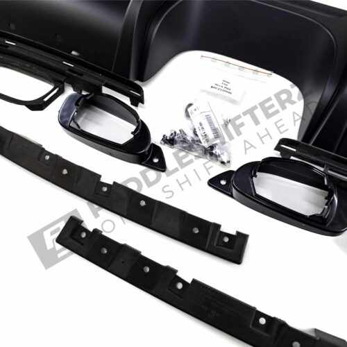 Close up of the accessories of MINI JCW rear diffuser kit - 51192339046, 51192339047