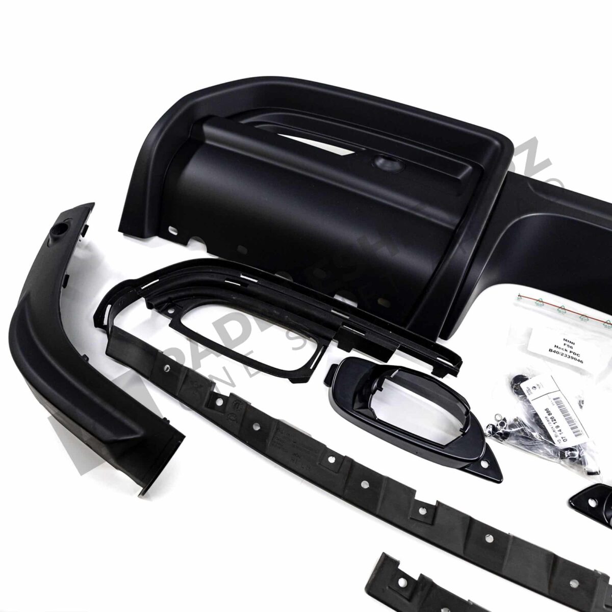 Left side of the MINI JCW rear diffuser kit - 51192339046, 51192339047