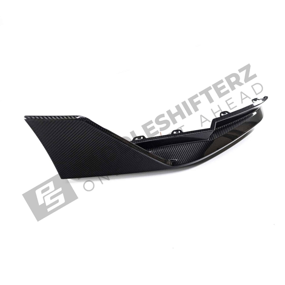 Side view of OEM BMW M Performance carbon fiber Aero rear winglets 51195A1B169