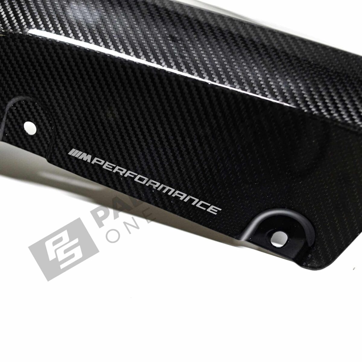Close up of Rear view of OEM BMW M Performance carbon fiber Aero rear winglets 51195A1B169