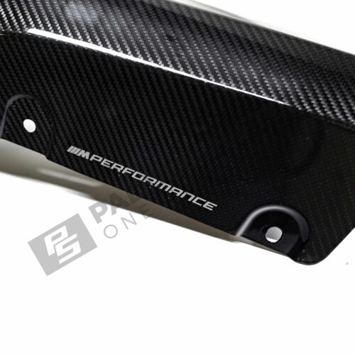 Close up of Rear view of OEM BMW M Performance carbon fiber Aero rear winglets 51195A1B169