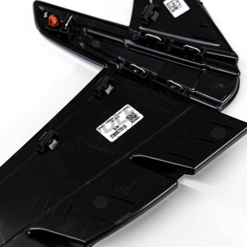 OEM BMW M performance carbon fiber side trim, left side rear view