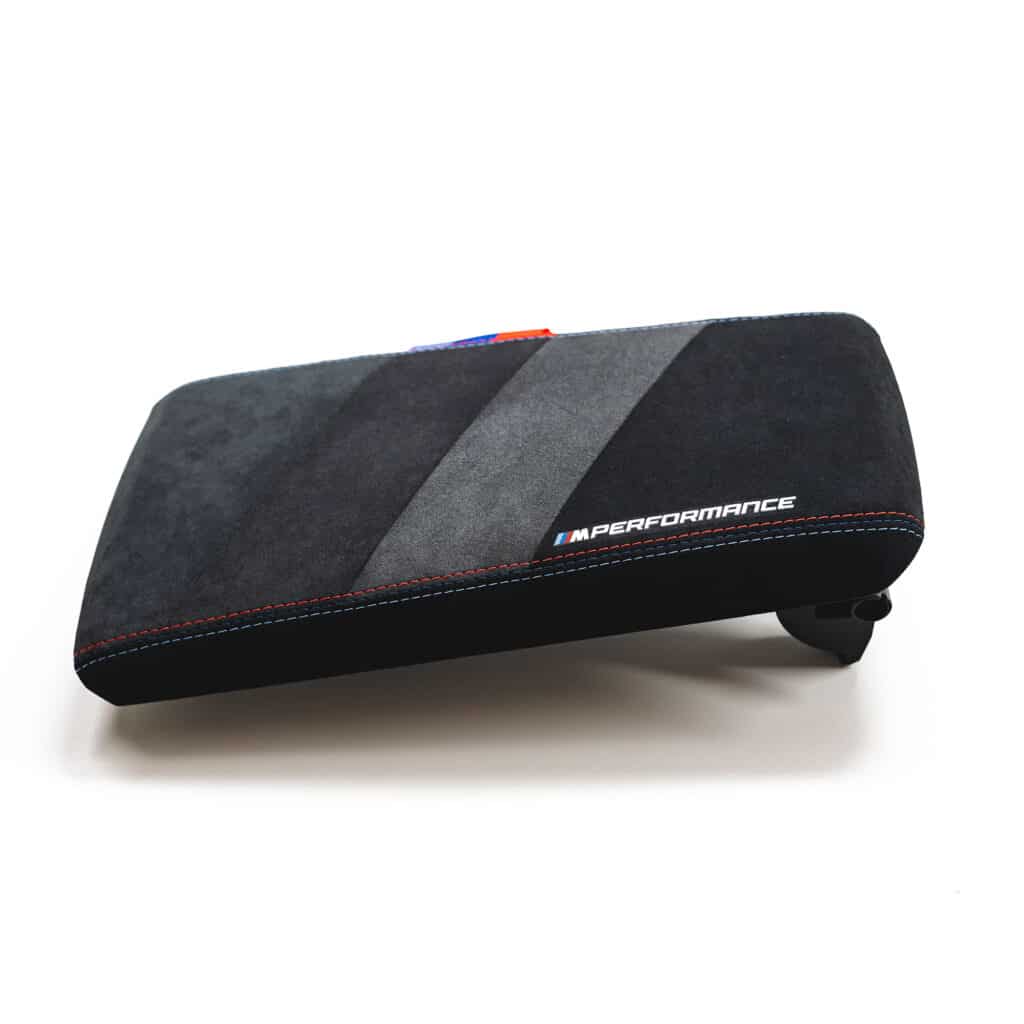 Original BMW M Performance Armlehne Alcantara 51165A5D595 Seitenaufnahme