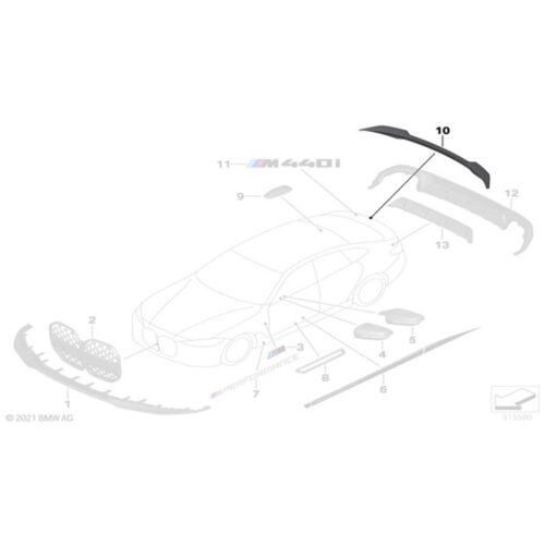 BMW M-Performance Carbon fiber rear spoiler - 51195A36997 - BMW G26 4 Gran Coupe