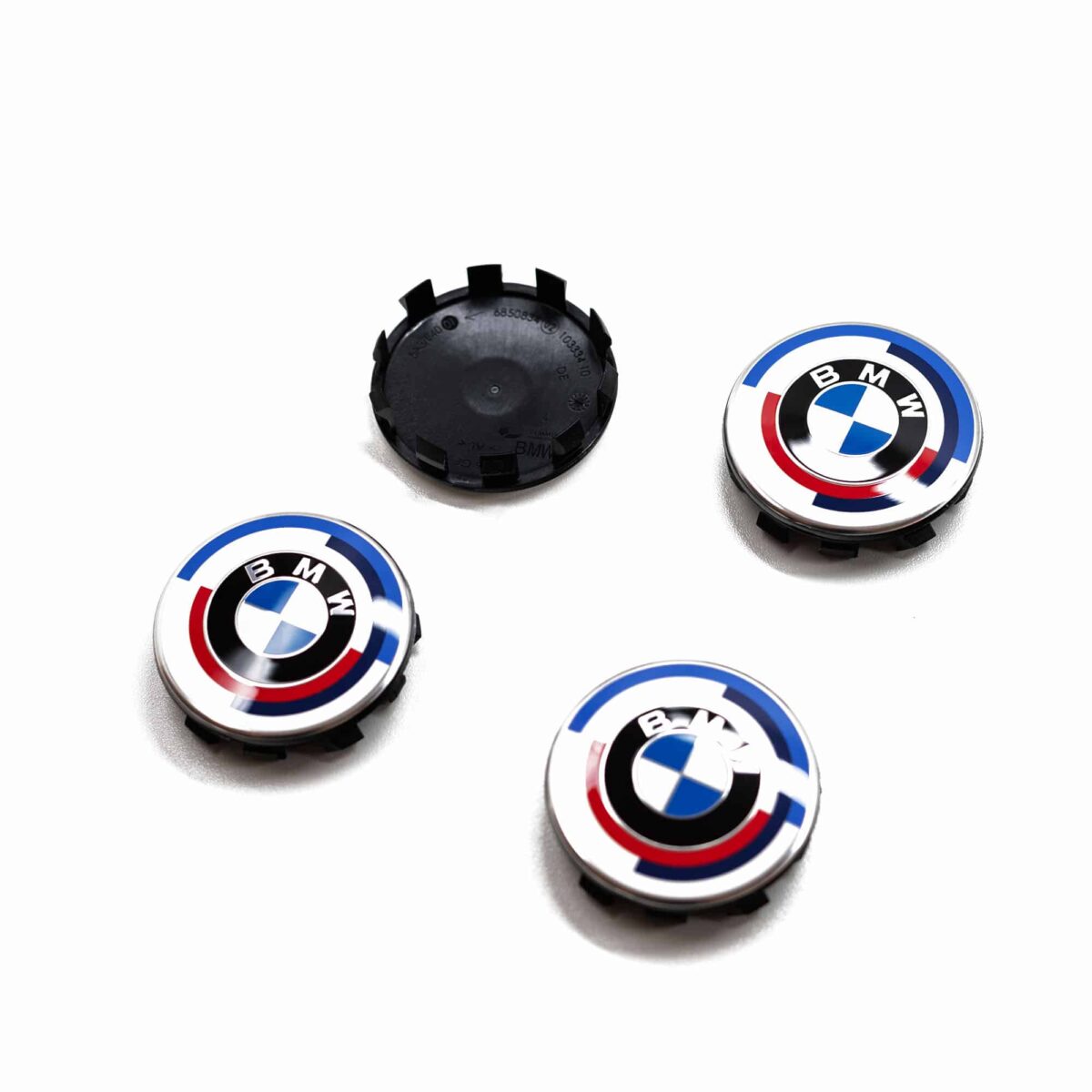 OEM BMW Wheel Center Caps 50 Year M 56mm 36125A57484