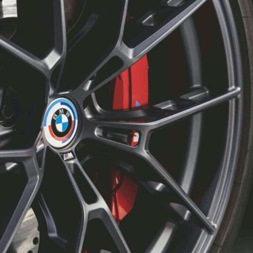 BMW M Performance 50 year M wheel cap on a BMW wheel