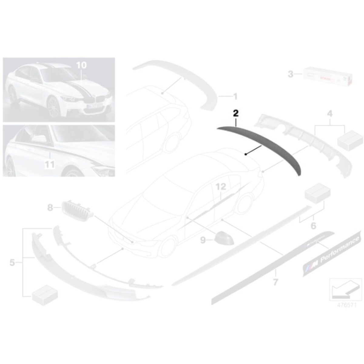 PaddleShifterz BMW M Performance Carbon fiber spoiler F30 F80 51 71 2 240 832 1