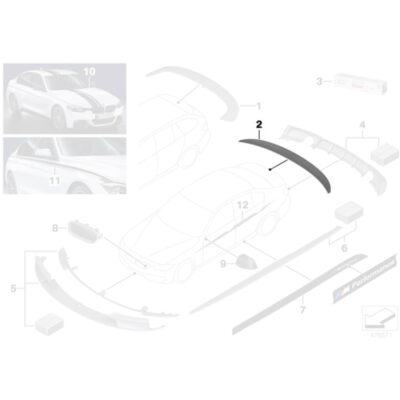 PaddleShifterz BMW M Performance Carbon fiber spoiler F30 F80 51 71 2 240 832 1