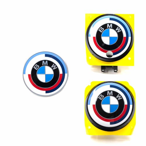 OEM BMW 50 year anniversary emblems 51148087190 and 51148087198, 51148087199