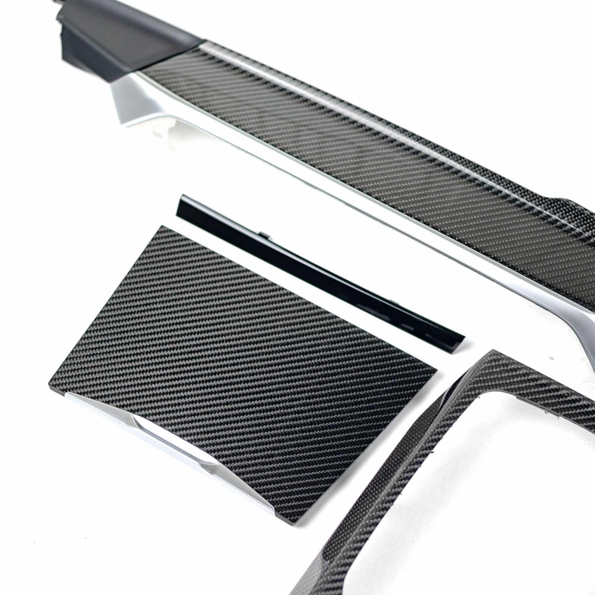 OEM BMW Gloss carbon fiber interior trim kit, curved display