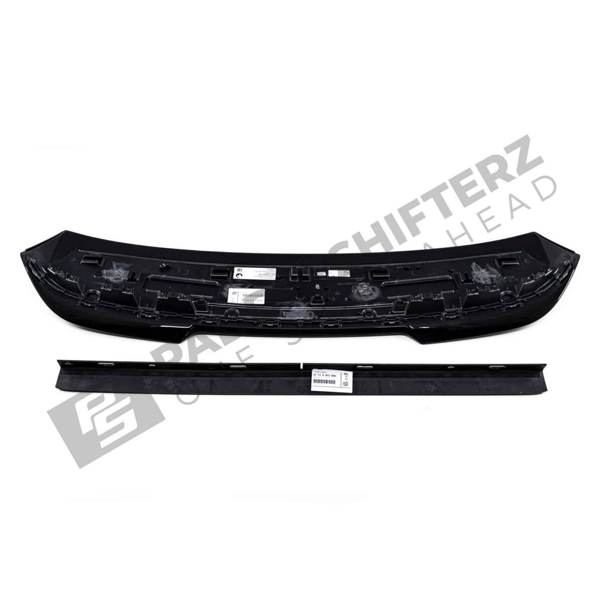 Bottom view of OEM BMW M Performance Gloss black roof spoiler – 51622473006