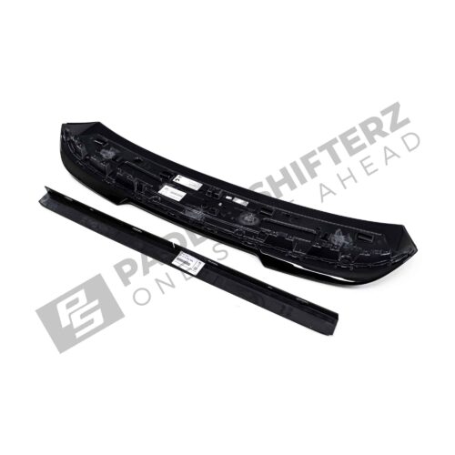 Bottom side view of OEM BMW M Performance Gloss black roof spoiler – 51622473006
