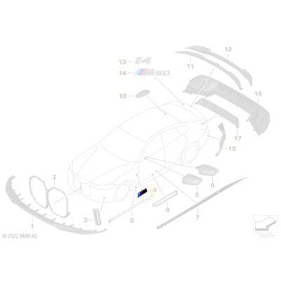 PaddleShifterz Original BMW Kofferraum-Emblem i4 G26 M Logo 51 14 5 A4B 373