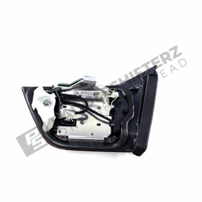 Top rear view of OEM BMW F3X-F8X Shadow Line LCI rear side trunk lid left light 63219491587