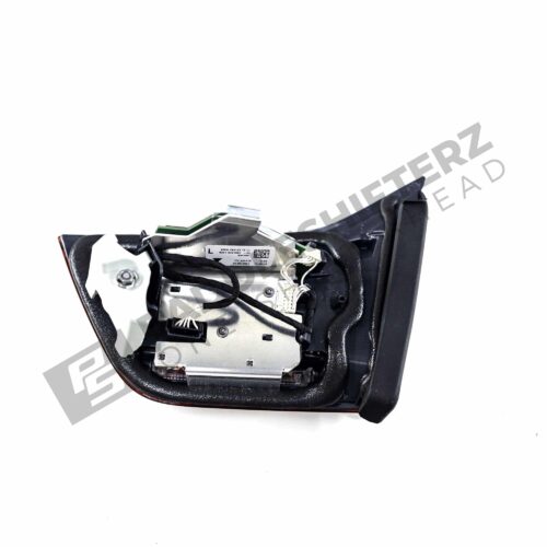 Top rear view of OEM BMW F3X-F8X Shadow Line LCI rear side trunk lid left light 63219491587