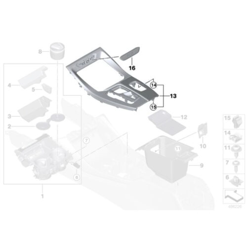 PaddleShifterz OEM BMW Carbon fiber center console for X4M - 51 16 8 072 940, 51 16 8 072 941