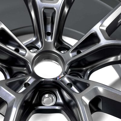 OEM BMW Forged 963M Frozen Gunmetal front - 36108746989 close up shot showing the inner part of the wheel