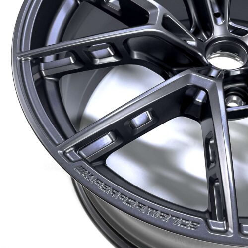 OEM BMW Forged 963M Frozen Gunmetal front - 36108746989 close up shot showing the spokes of the wheel