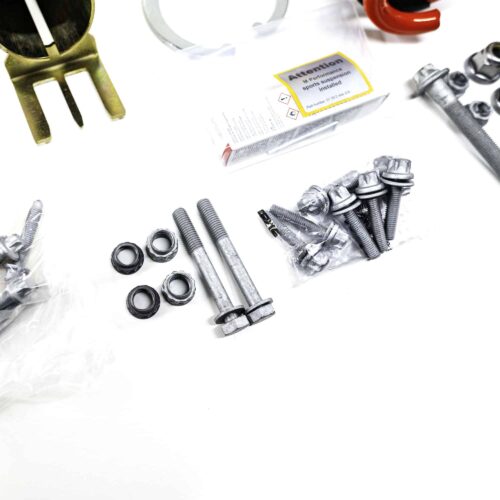 close up photo of the OEM BMW M Performance suspension lowering Kit - 31305A2D979 showing the extra bolts