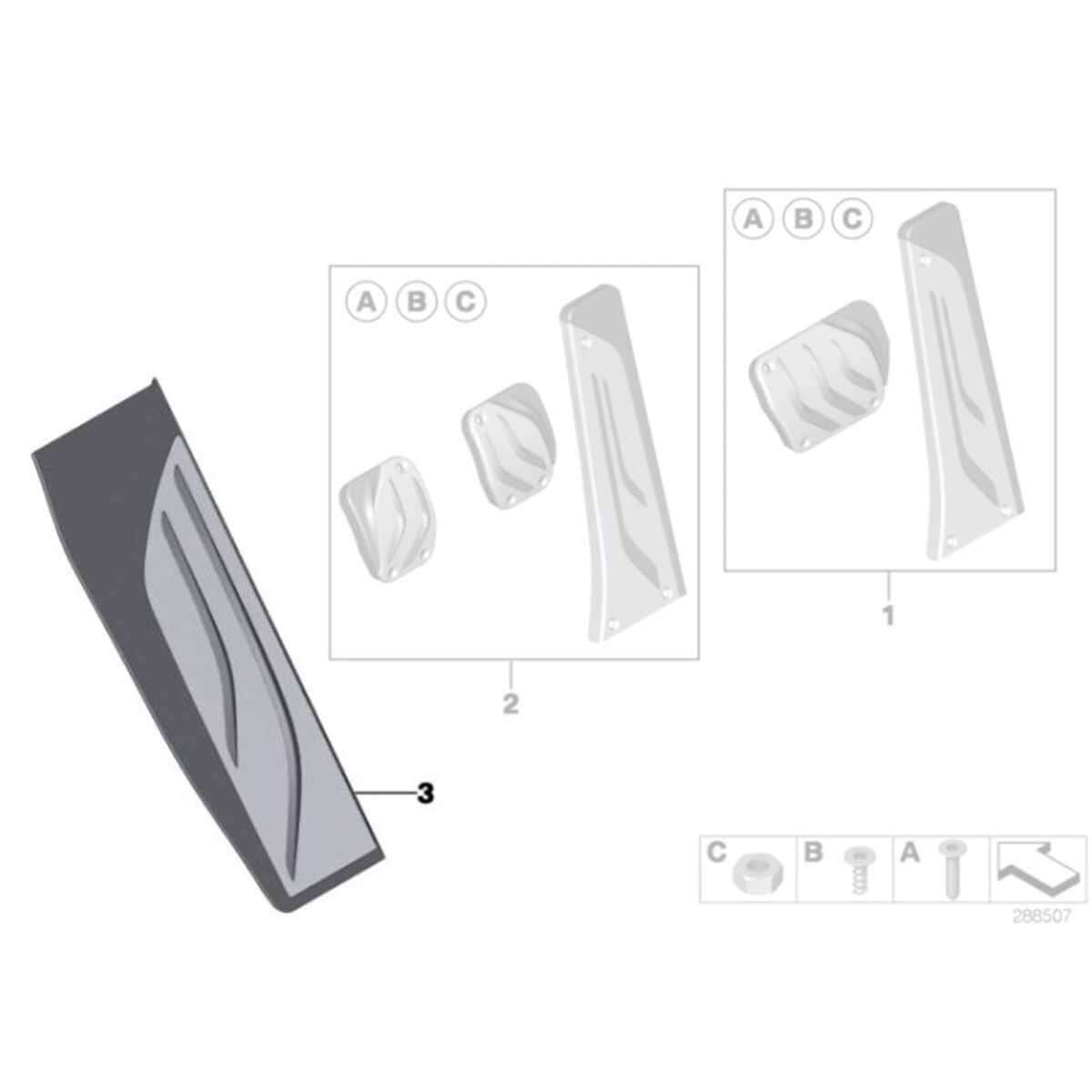 PaddleShifterz OEM BMW M Performance Fußstütze aus Edelstahl - 51472413361, 51472232279
