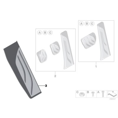 PaddleShifterz OEM BMW M Performance stainless steel footrest - 51472413361, 51472232279