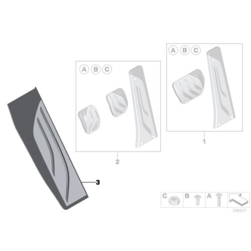 PaddleShifterz OEM BMW M Performance stainless steel footrest - 51472413361, 51472232279