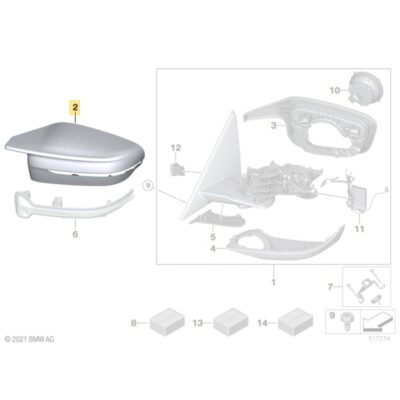 OEM BMW Cerium Grey ///M mirror caps G Series