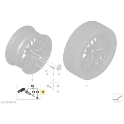 OEM BMW TPMS Sensor - 36 10 6 887 147