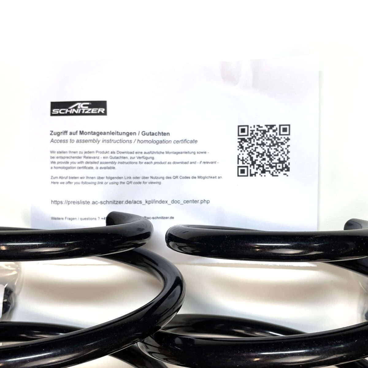 Close up of the documents of AC Schnitzer Lowering Kit i4 M50 G26 - 3130326310