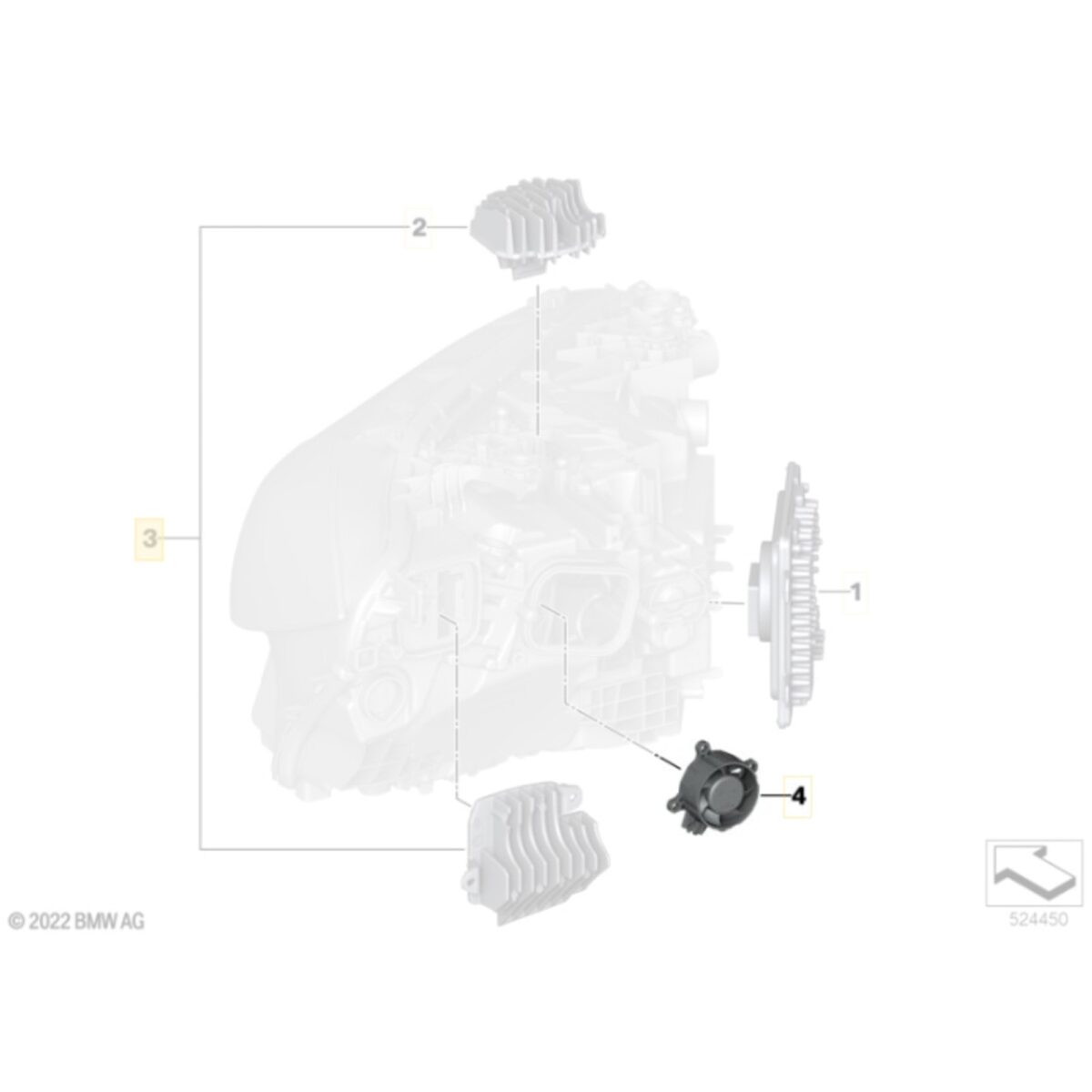 OEM BMW LED-Lüfter für Laserscheinwerfer - 63119498421
