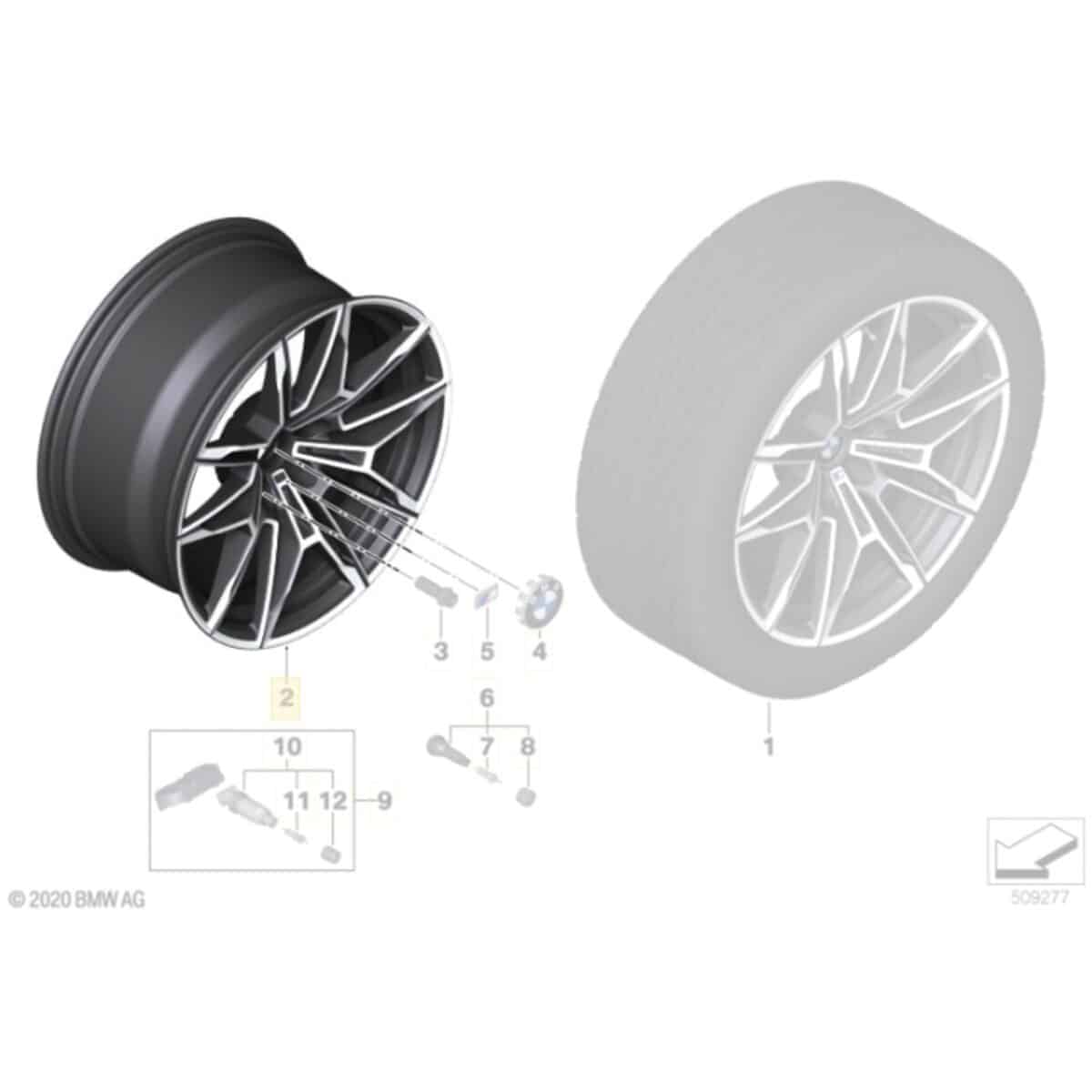 OEM BMW Leichtmetallrad Orbit grau M3 G80, M4 G82, G83 - 36108093834
