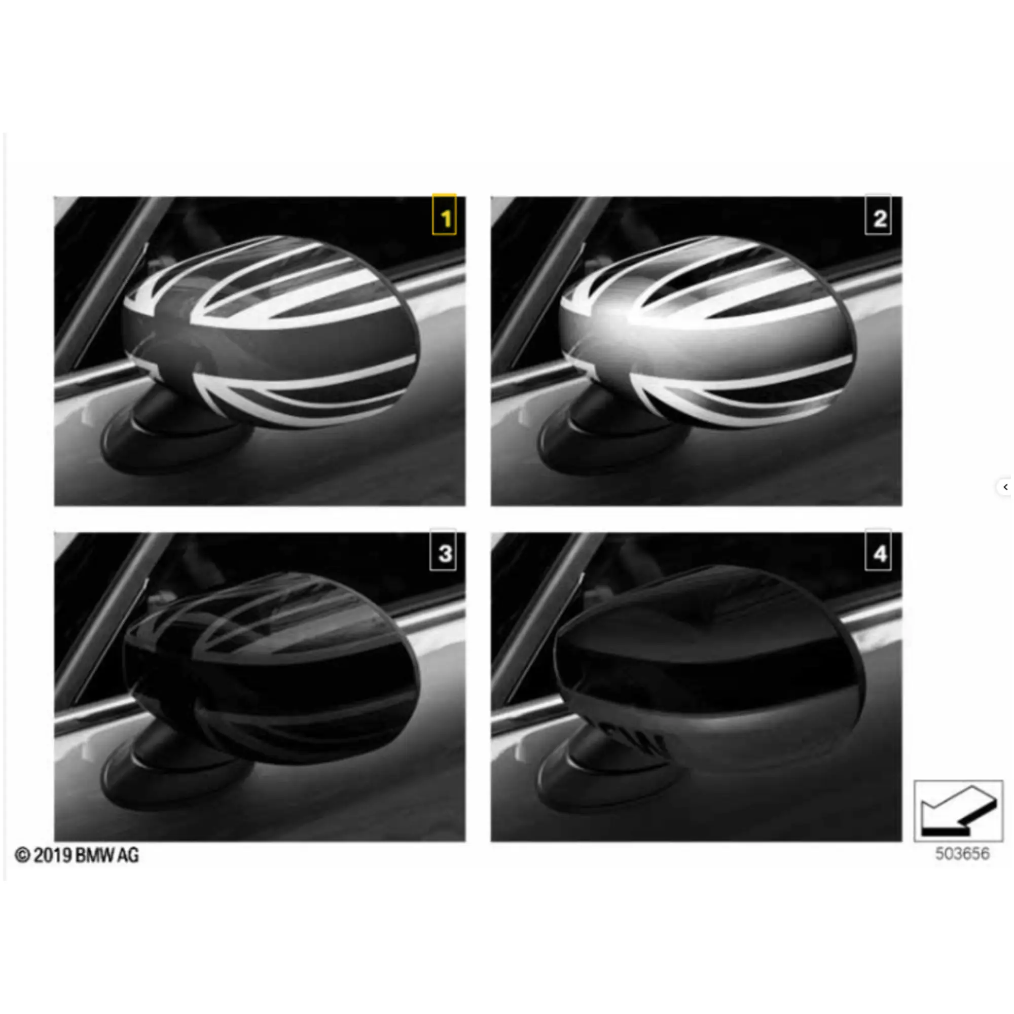 OEM MINI Union Jack Mirror Cover LHD and RHD, F54-F60