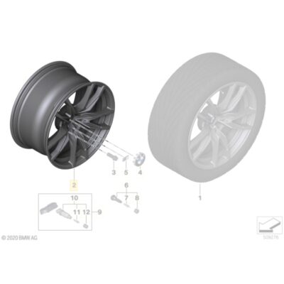 PaddleShifterz OEM BMW light alloy wheel orbit grey M3 G80, M4 G82, G83 - 36108093830
