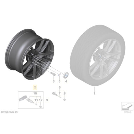 PaddleShifterz OEM BMW light alloy wheel orbit grey M3 G80, M4 G82, G83 - 36108093830